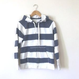 J.Crew Full-Zip Striped Hoodie